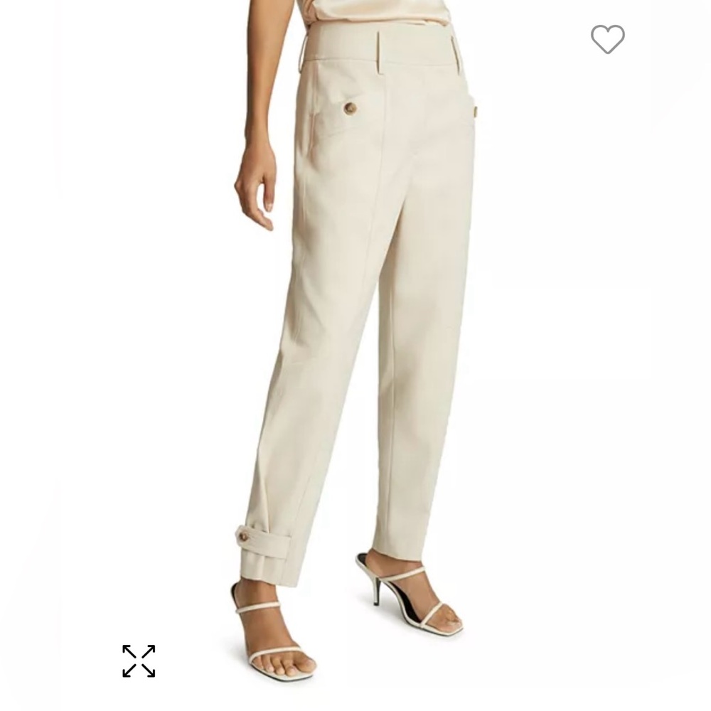 Reiss Madeline women’s pants. Stylish front diagonal pockets tapered leg.